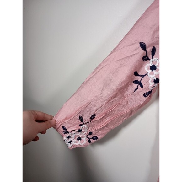 KINDRED  Top Pink Floral Embroidered Boho Cottage Plus Size 2X - Picture 2 of 5